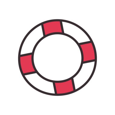 Güvenli yüzme çizgisi ve biçim ikonu vektör tasarımını doldur