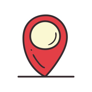 gps işaret satırı ve biçim ikonu vektör tasarımını doldur