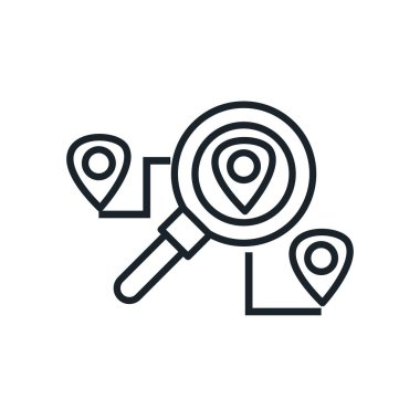 gps işaretli lupe çizgi biçimi vektör tasarımı