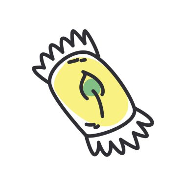 bahçe tohumu torba hattı ve biçim ikonu vektör tasarımı