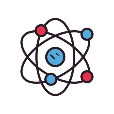 Atom satırı ve biçim ikonu vektör tasarımı