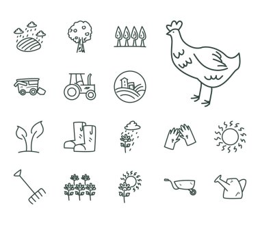 bahçe çizgisi biçiminde simge vektör dizaynı