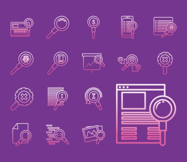 Simge vektör dizaynının arama çizgisi biçimi