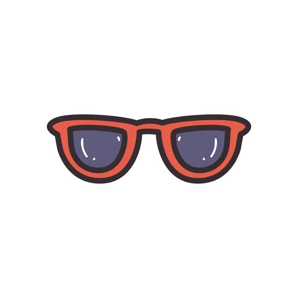 Línea de gafas de verano y relleno icono de estilo de diseño vectorial — Vector de stock