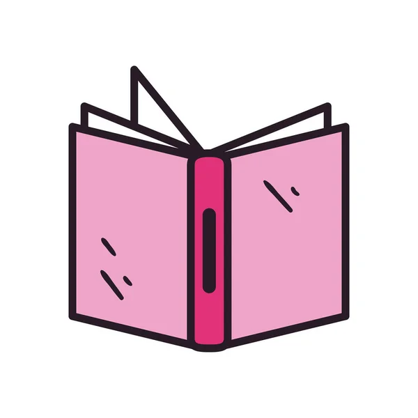 Línea de libro abierto y diseño de vectores icono de estilo de relleno — Vector de stock