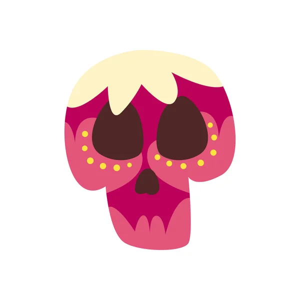 Día mexicano de muertos cabeza del cráneo forma libre icono de estilo diseño de vectores — Archivo Imágenes Vectoriales