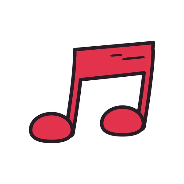 Línea de nota de música y relleno icono de estilo de diseño vectorial — Vector de stock