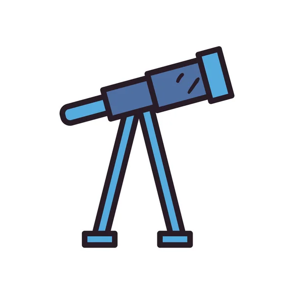 Telescope line and fill style icon vector design — Stock Vector