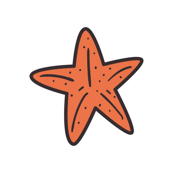 Línea Seastar y diseño de vectores icono de estilo de relleno — Vector de stock