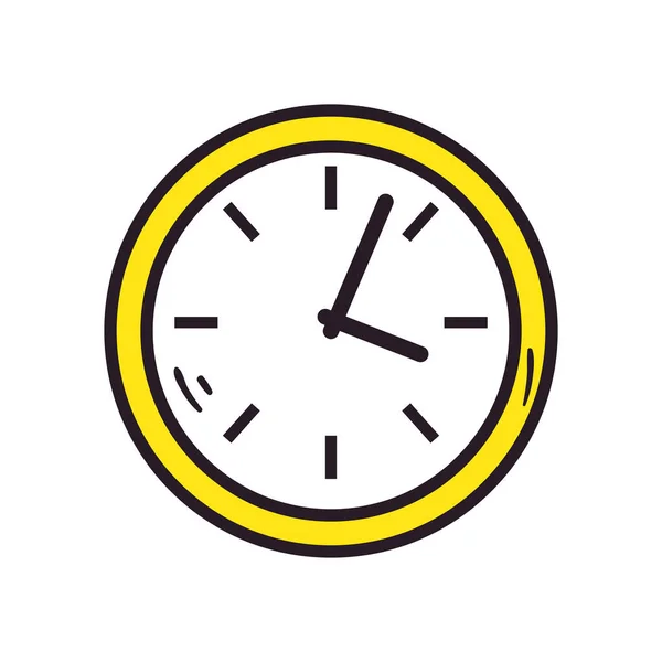 Línea de reloj aislado y diseño de vectores icono de estilo de relleno — Vector de stock