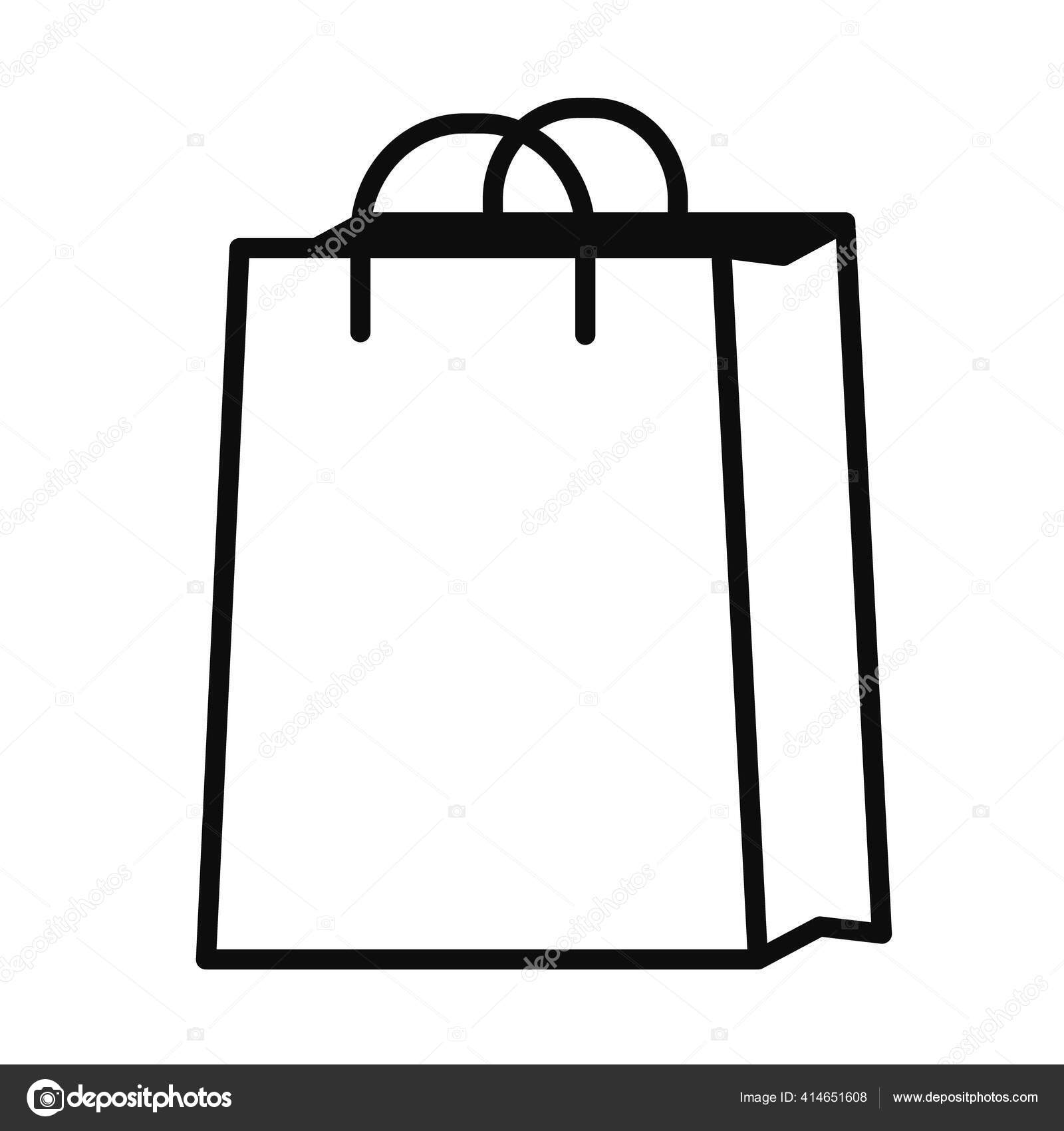 Shopping bag icon, line style Stock Vector by ©vec.stock 414651608