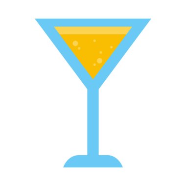 Kokteyl ikonu, düz stil.