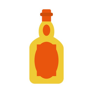 Tekila şişesi ikonu, düz stil.