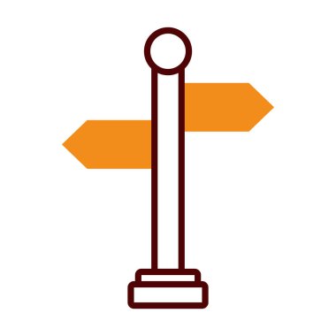 Yol simgesi, yarı çizgi yarı renk