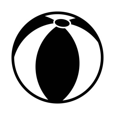 Plaj topu simgesi, siluet tarzı