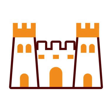 Kumdan kale simgesi, yarım çizgi yarı renk