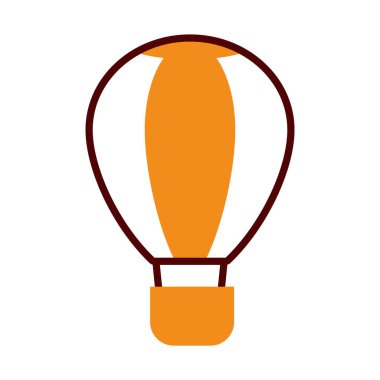 sıcak hava balonu simgesi, yarım çizgi yarı renk