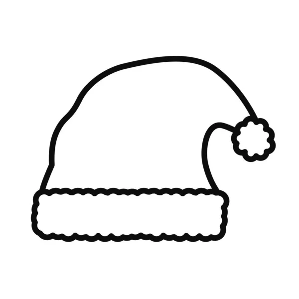 Christmas hat icon, line style — Stock Vector