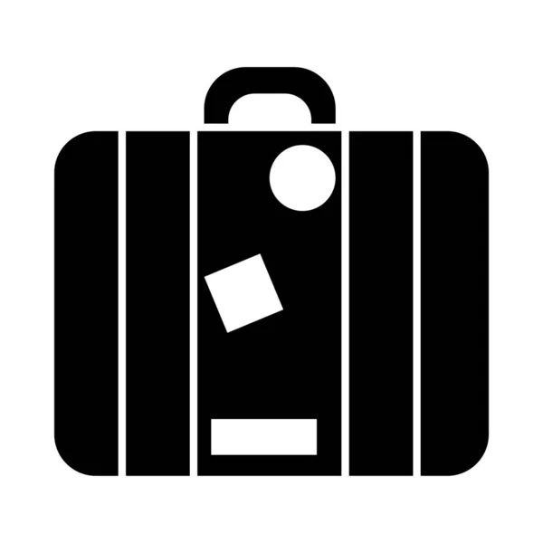 Икона путешествия чемодан, силуэт стиль — стоковый вектор