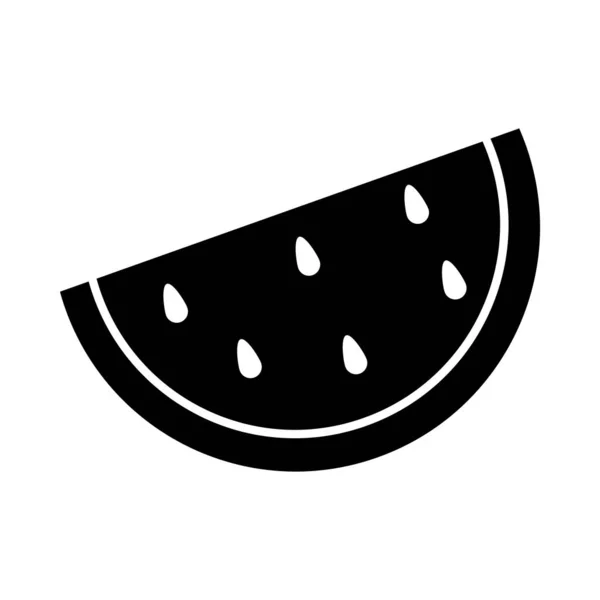 Pictogramă de fructe pepene verde, stil siluetă — Vector de stoc