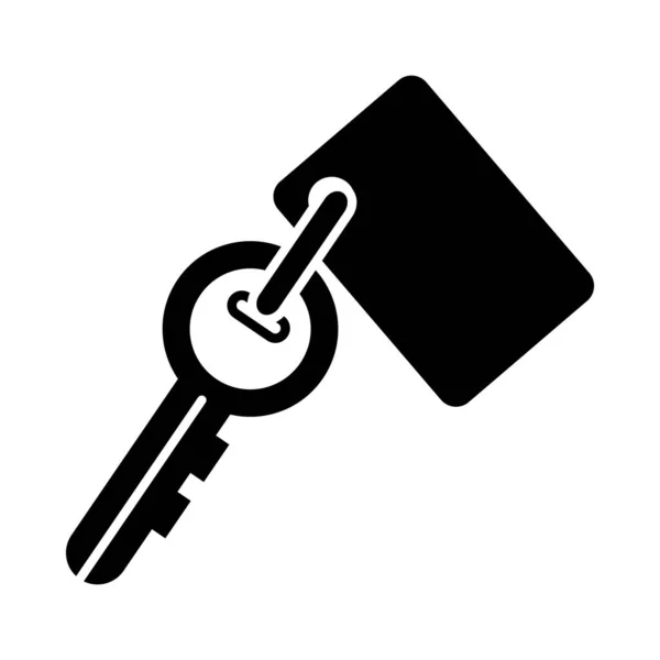 Chave com ícone de tag, estilo silhueta — Vetor de Stock