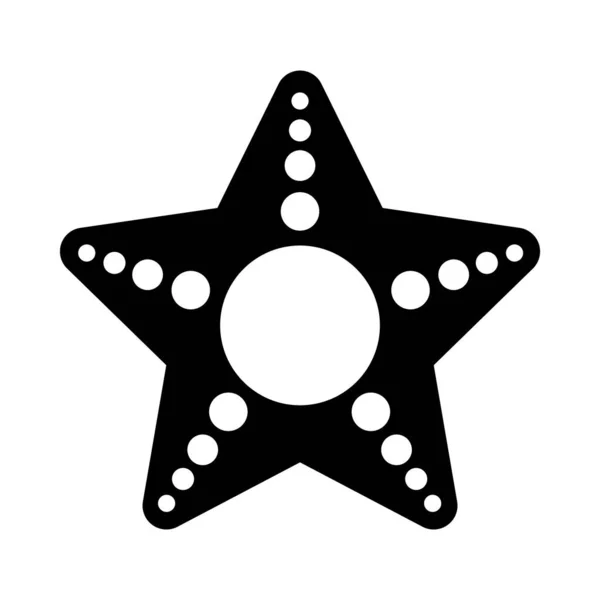 Sea star icon, silhouette style — Stock Vector