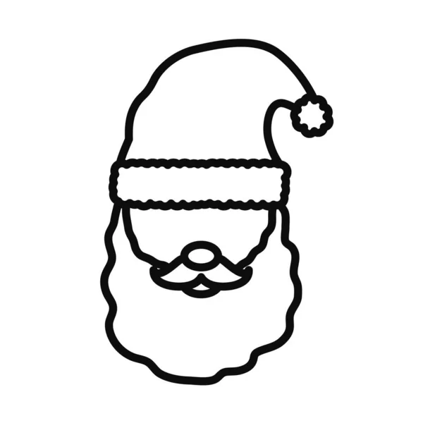 Avatar Santa claus huvud ikon, linje stil — Stock vektor