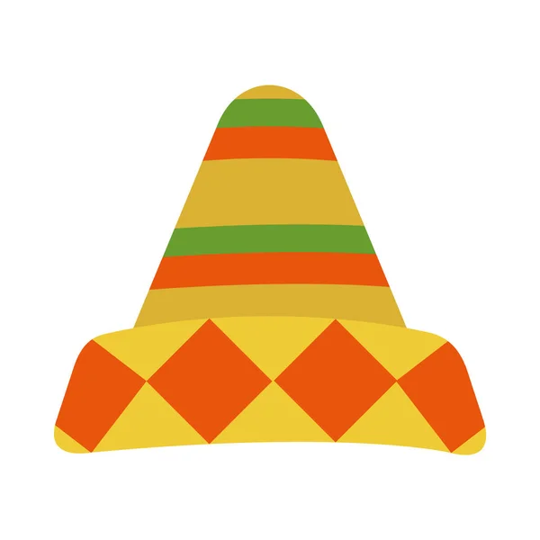 Chapeau avec design mexicain, style plat — Image vectorielle