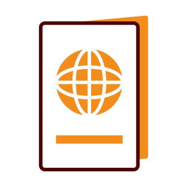 Pasaport belgesi simgesi, yarım satır yarı renk