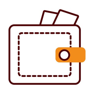 cüzdan simgesi resmi, yarım çizgi yarı renk biçimi