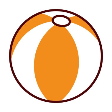 Plaj topu simgesi, yarım çizgi yarı renk