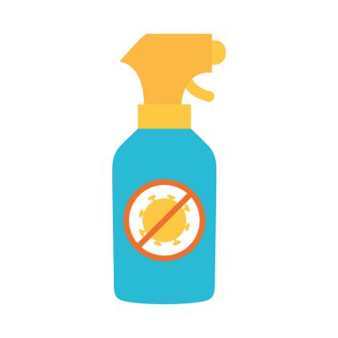 Coronavirus dezenfektan spreyi, düz stil.