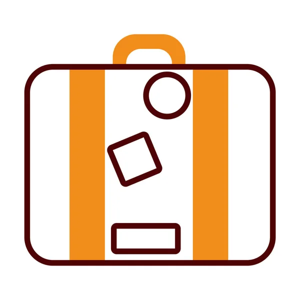 Icône de valise de voyage, demi-ligne style demi-couleur — Image vectorielle