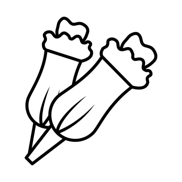 Virág ikon kép, vonal stílus — Stock Vector