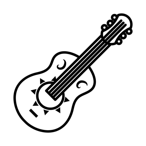 Ícone de instrumento de guitarra, estilo de linha —  Vetores de Stock