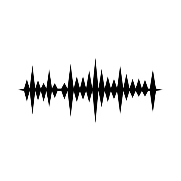 Icono de ondas sonoras sobre fondo blanco, ilustración vectorial — Vector de stock