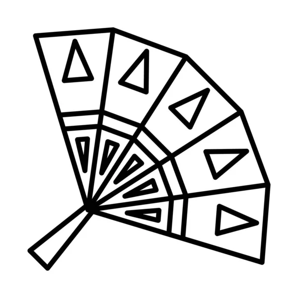 墨西哥手扇图标，线条风格 — 图库矢量图片