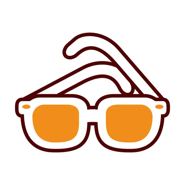 Imagen icono gafas de sol, media línea medio color estilo — Vector de stock