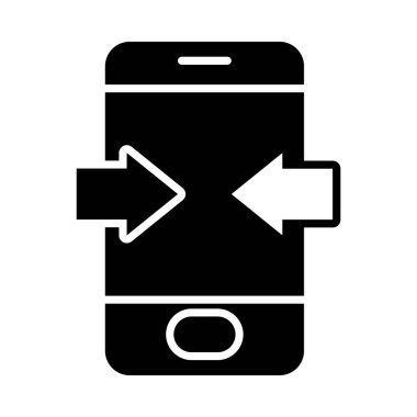 akıllı telefon ok simgesi, siluet biçimi