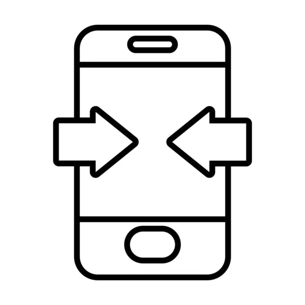 矢印アイコン、ラインスタイルのスマートフォン — ストックベクタ
