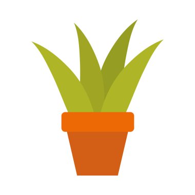 Saksıda bir bitki simgesi, düz stil.