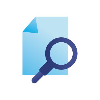 Belge gradyan biçim vektör tasarımlı lupe