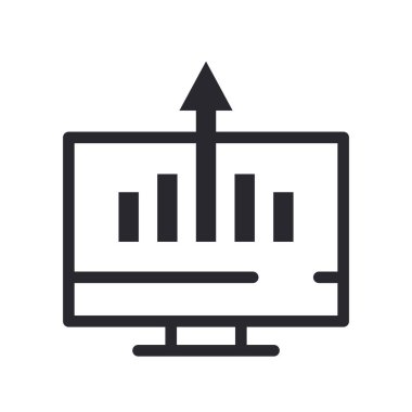 Bilgisayar satırı biçim vektör tasarımında çubuk grafiği