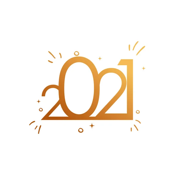 2021 z linii złoty gradientowy styl ikony wektor projektu — Wektor stockowy