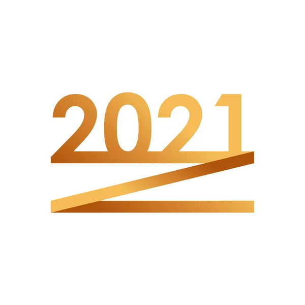 2021 over zig zag gold gradient style icon vector design — Stock Vector
