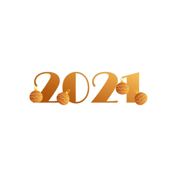 2021 gömbök arany gradiens stílusú ikon vektor design — Stock Vector