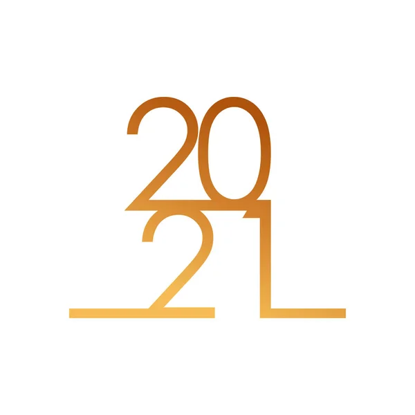 2021 oro degradado icono de estilo de diseño de vectores — Vector de stock