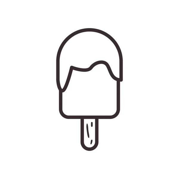 Ice cream with stick line style icon vector design — Stock Vector