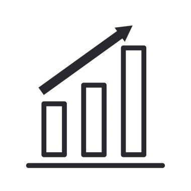 Artan ok çizgisi biçim vektör tasarımlı çubuk grafiği