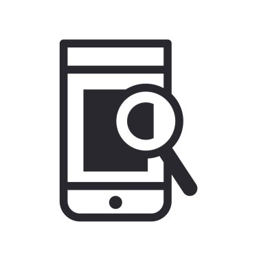 akıllı telefon hattı biçim vektör tasarımı önünde lupe